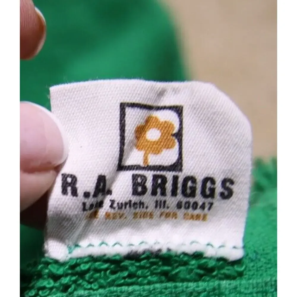 Hand Towel Lot (2) Christmas Green Goose Fringe R.A. Briggs Vintage